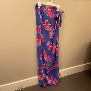 Forever 21 Blue and Pink Leaf Print Swim Coverup